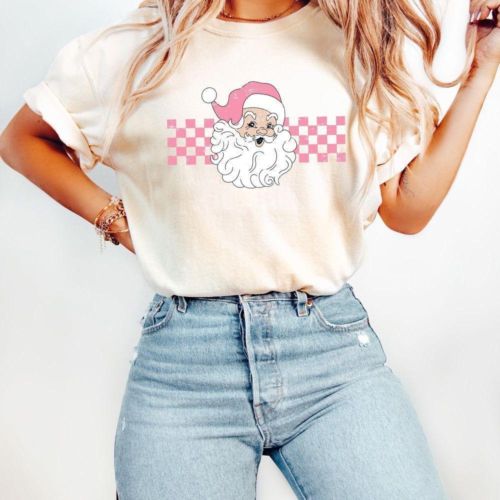 Pink Santa Christmas Vuitino Shirt